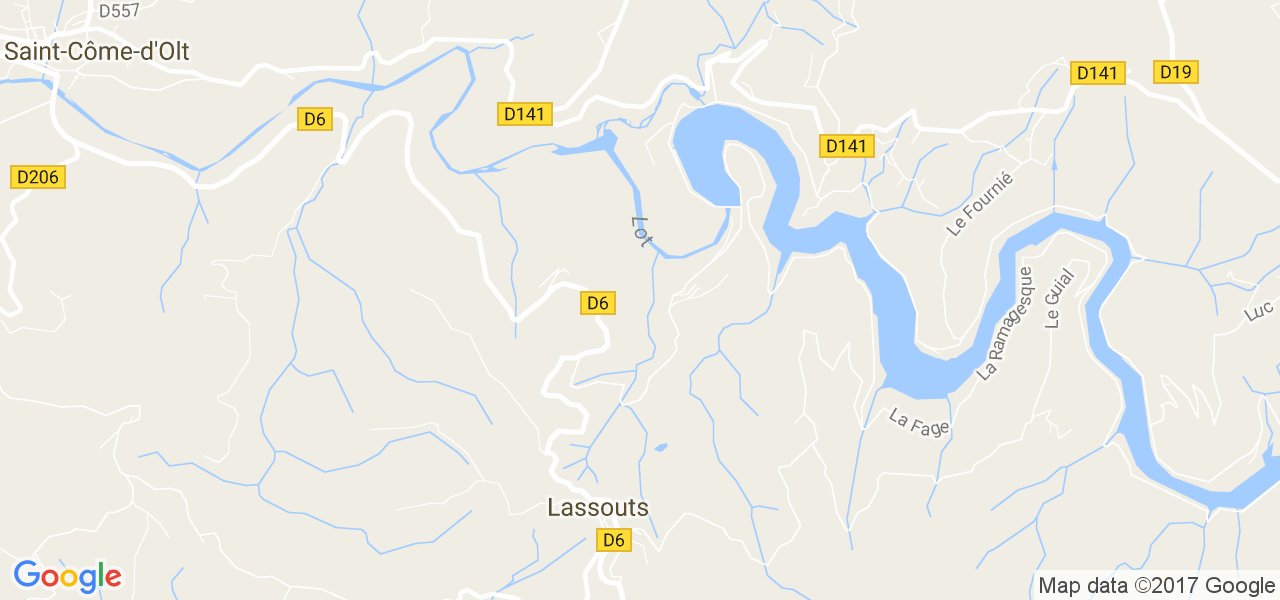 map de la ville de Lassouts