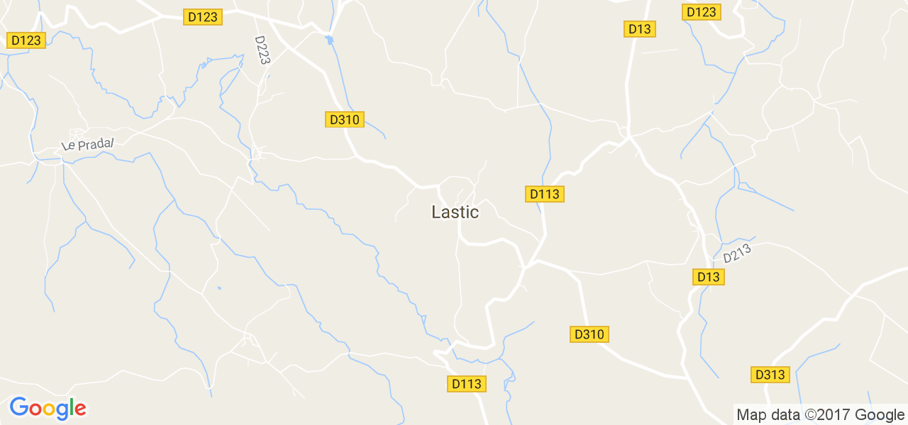 map de la ville de Lastic