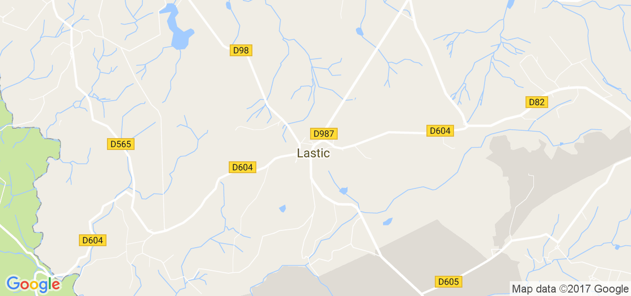 map de la ville de Lastic