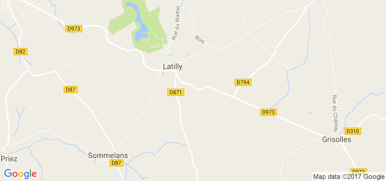 map de la ville de Latilly