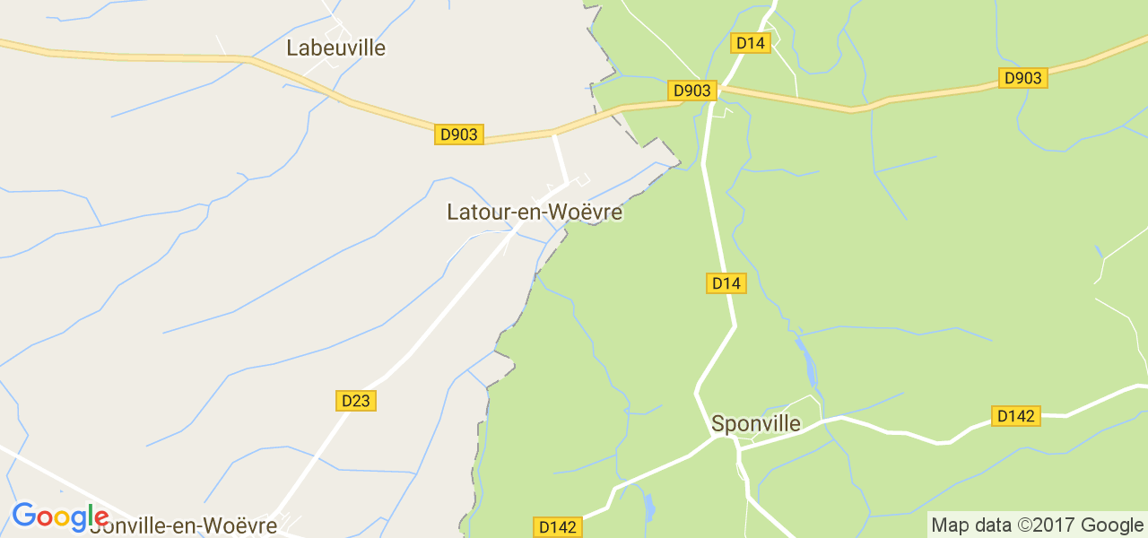 map de la ville de Latour-en-Woëvre