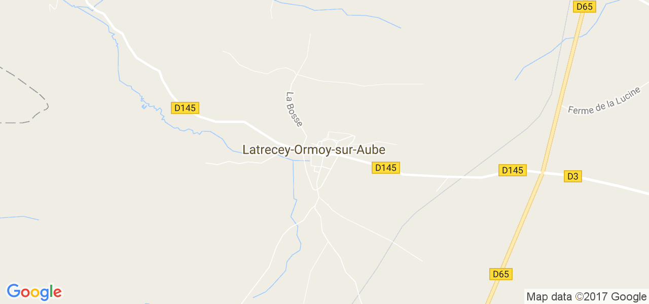 map de la ville de Latrecey-Ormoy-sur-Aube