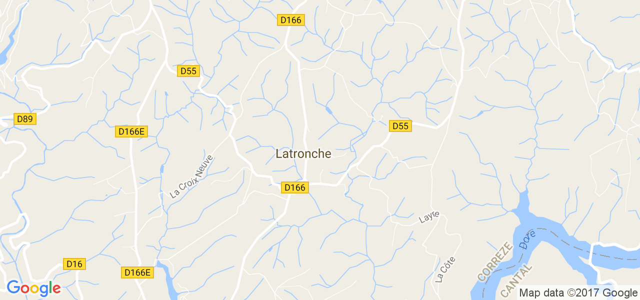 map de la ville de Latronche