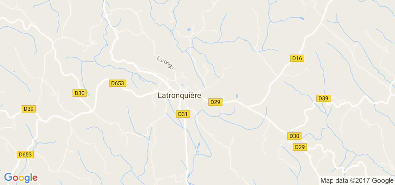 map de la ville de Latronquière