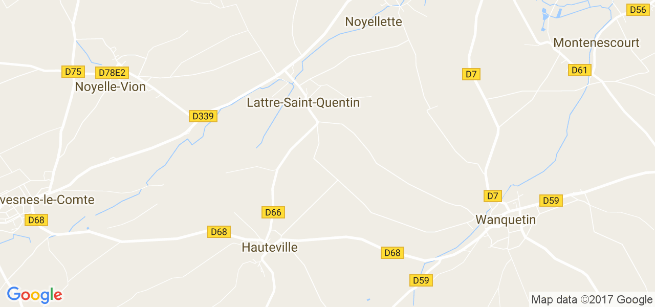 map de la ville de Lattre-Saint-Quentin