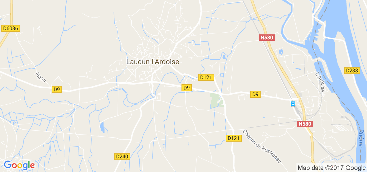 map de la ville de Laudun-l'Ardoise