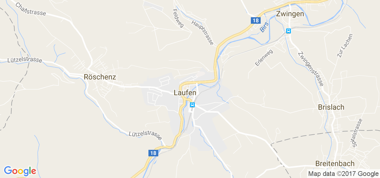 map de la ville de Laufen