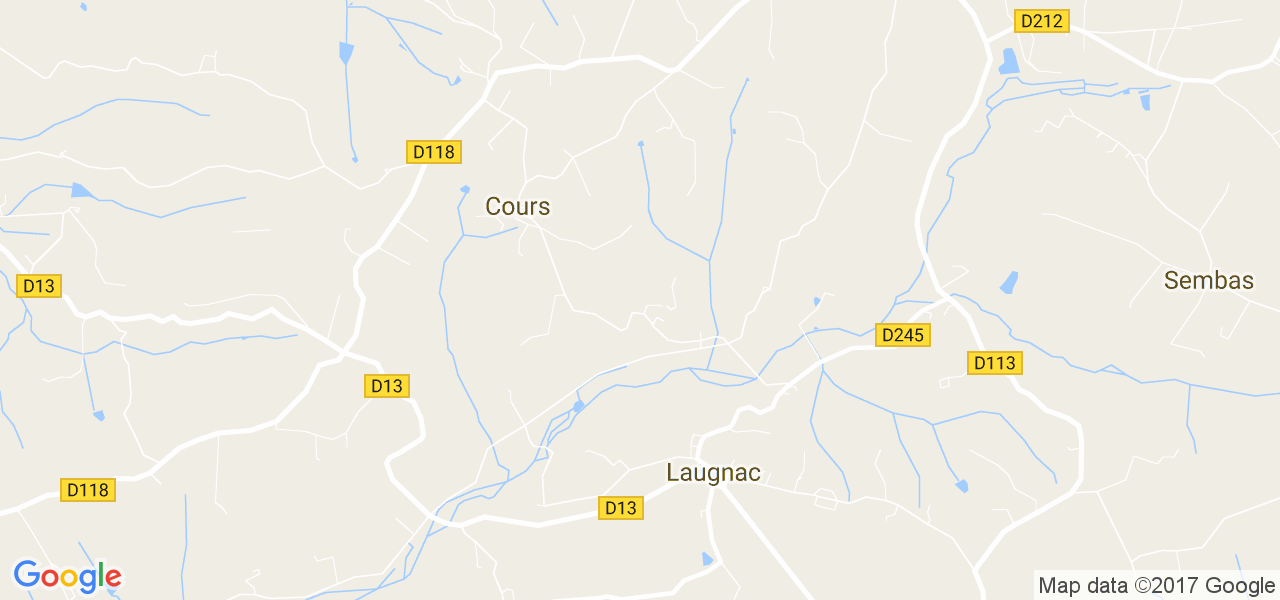 map de la ville de Laugnac