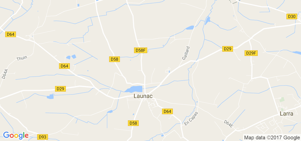 map de la ville de Launac