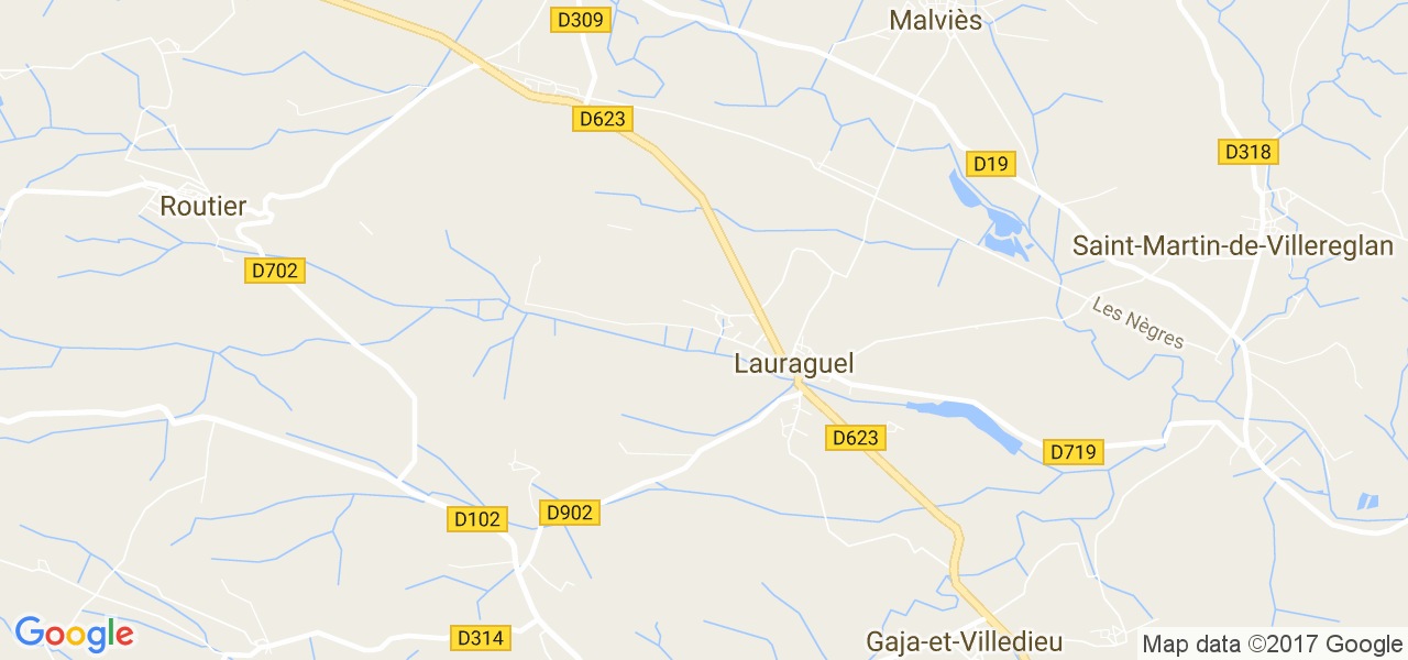 map de la ville de Lauraguel