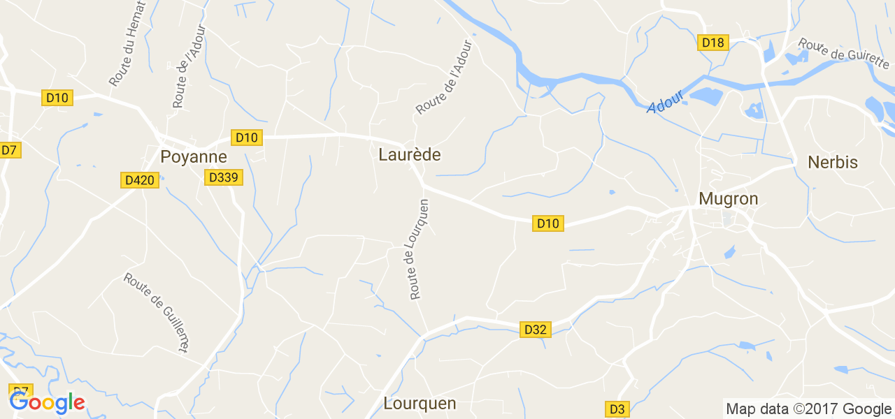 map de la ville de Laurède