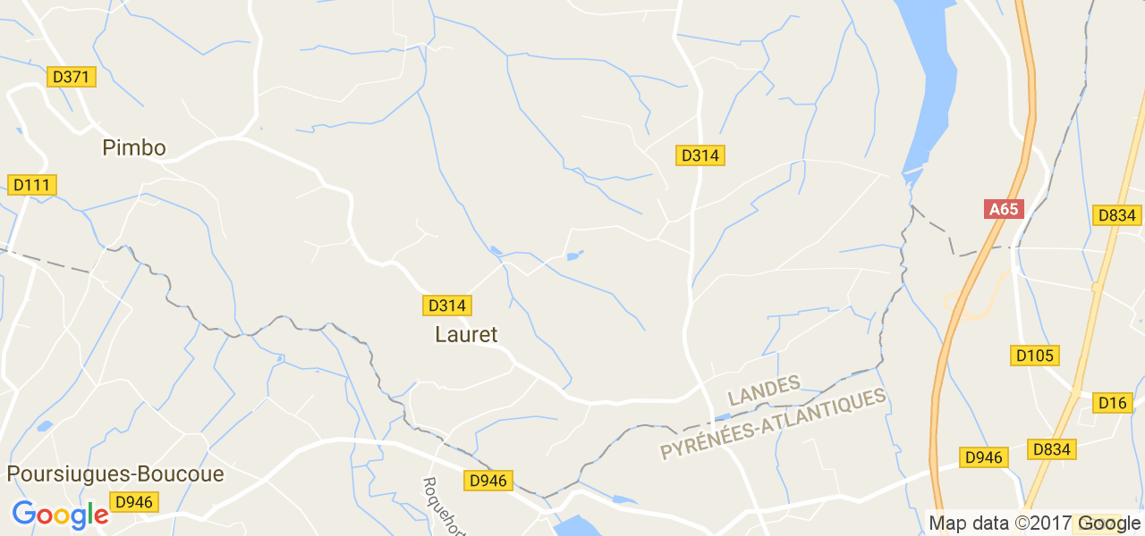 map de la ville de Lauret