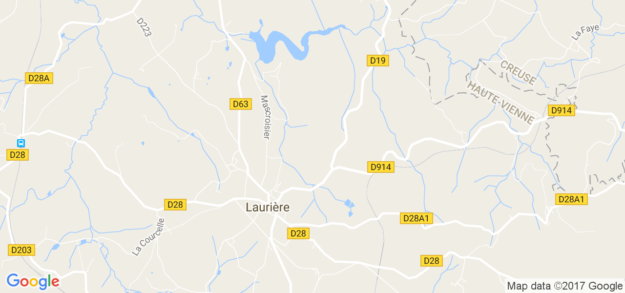 map de la ville de Laurière