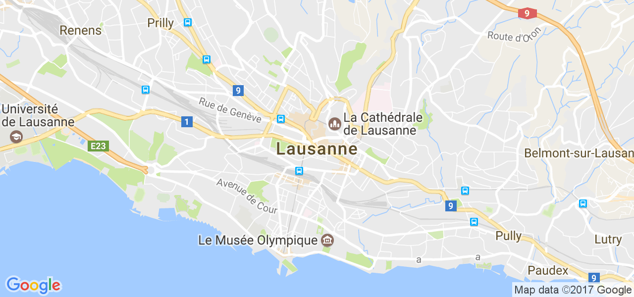 map de la ville de Lausanne