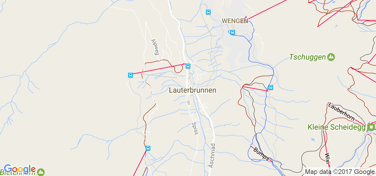 map de la ville de Lauterbrunnen