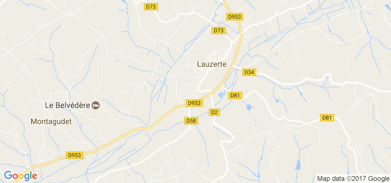 map de la ville de Lauzerte