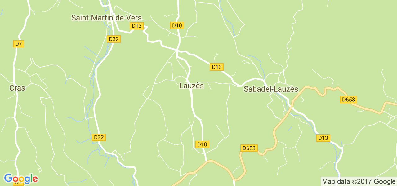 map de la ville de Lauzès