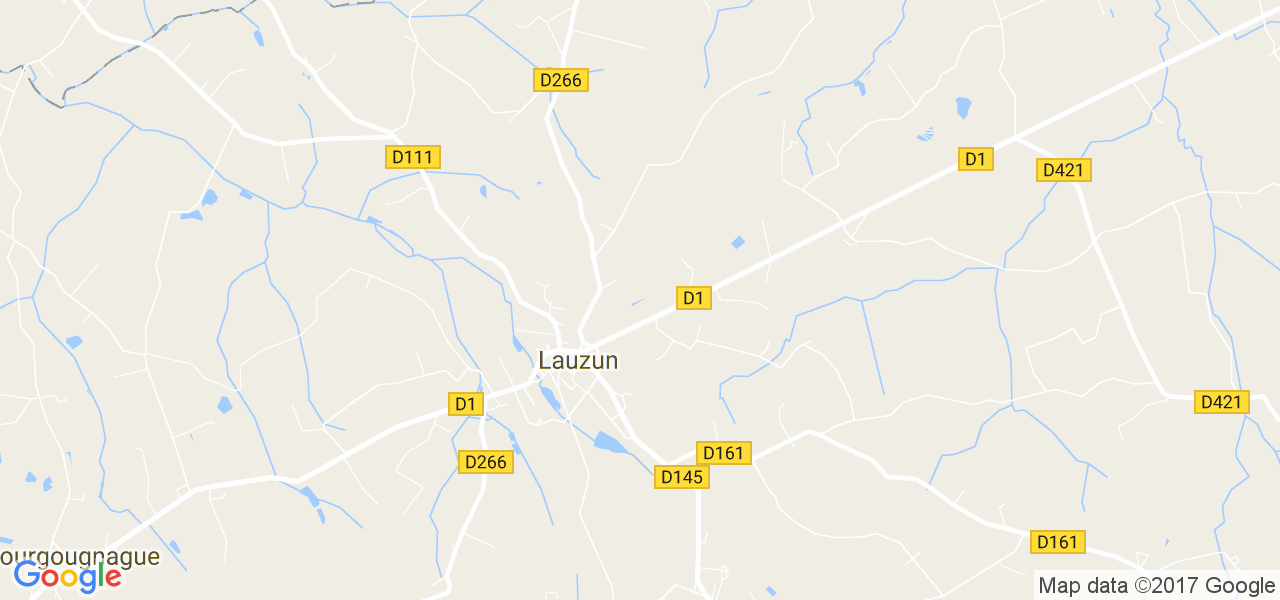 map de la ville de Lauzun