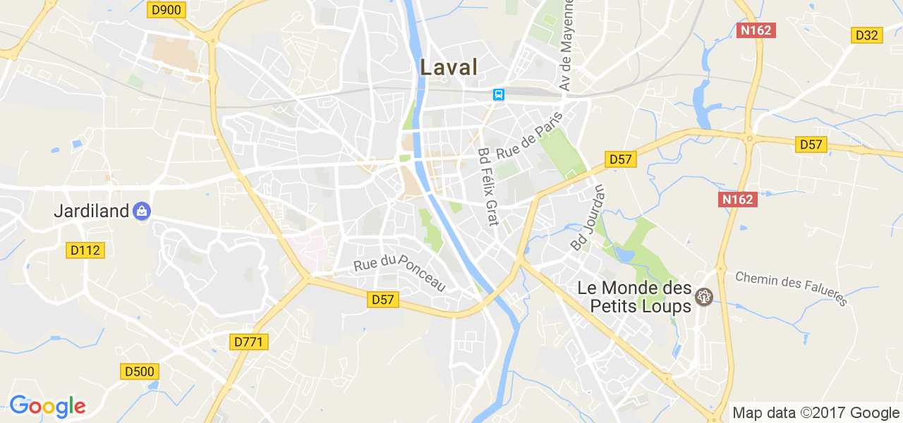 map de la ville de Laval