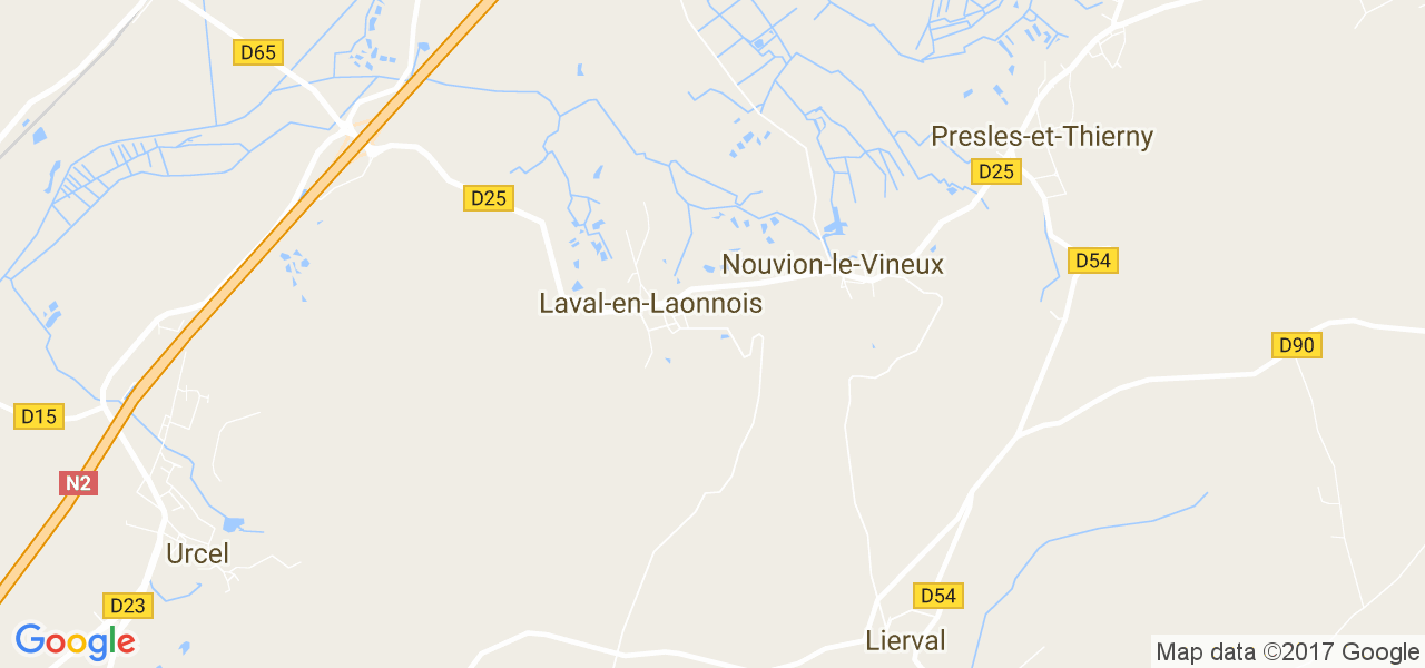 map de la ville de Laval-en-Laonnois