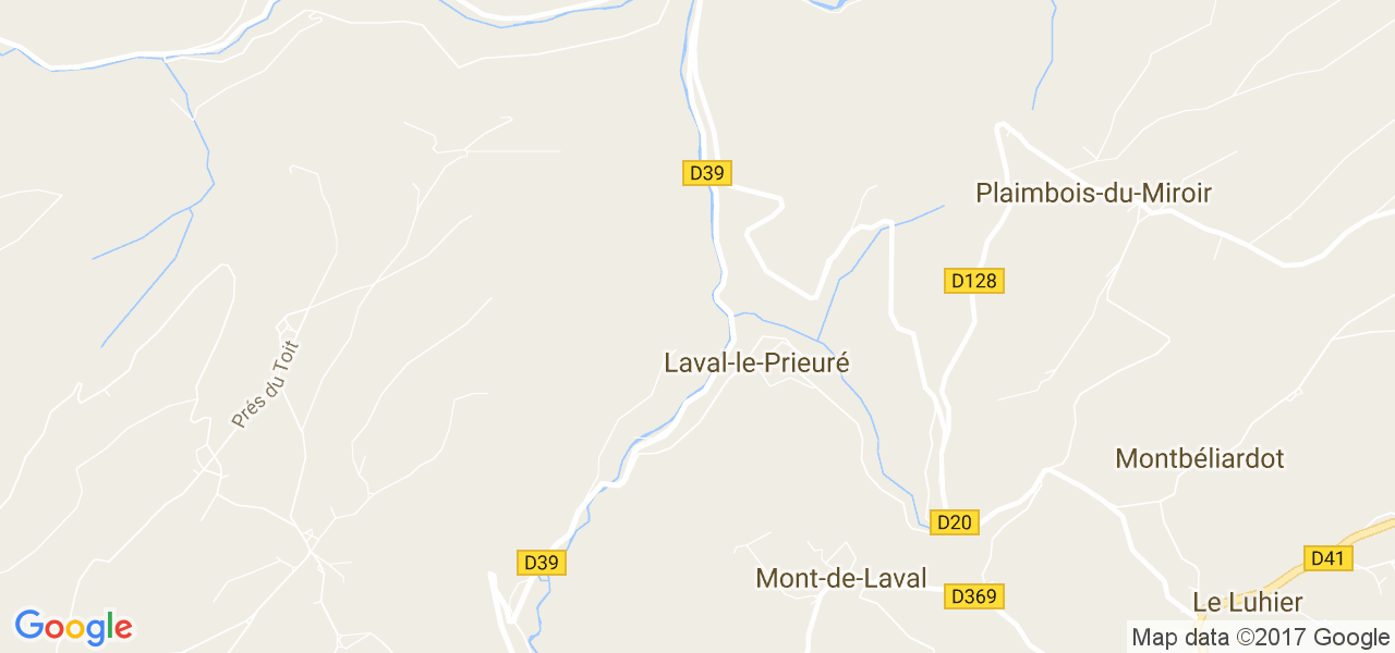 map de la ville de Laval-le-Prieuré