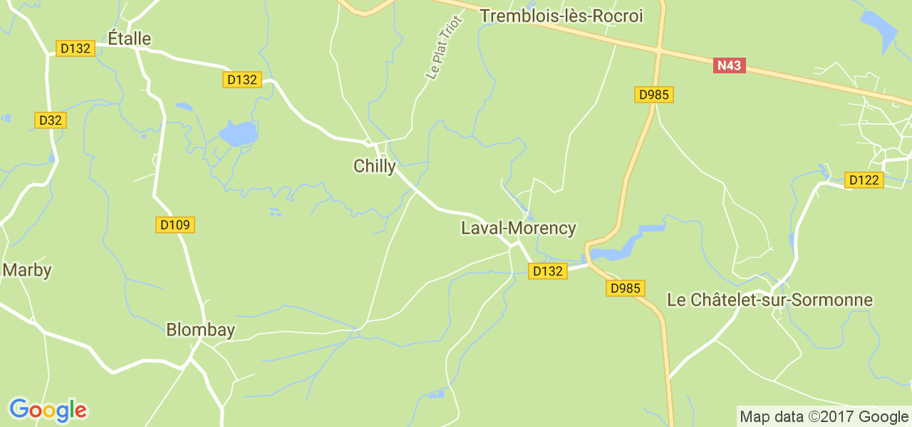 map de la ville de Laval-Morency