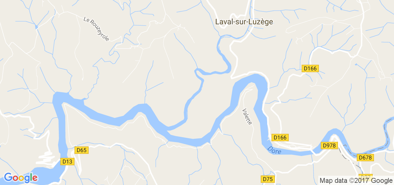 map de la ville de Laval-sur-Luzège