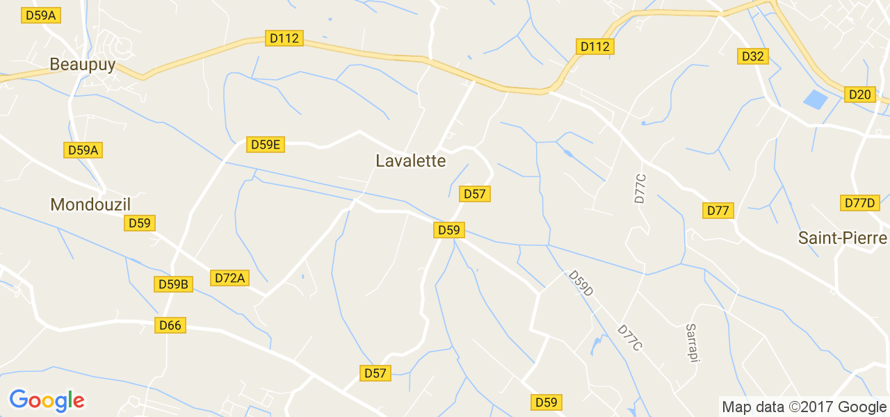 map de la ville de Lavalette