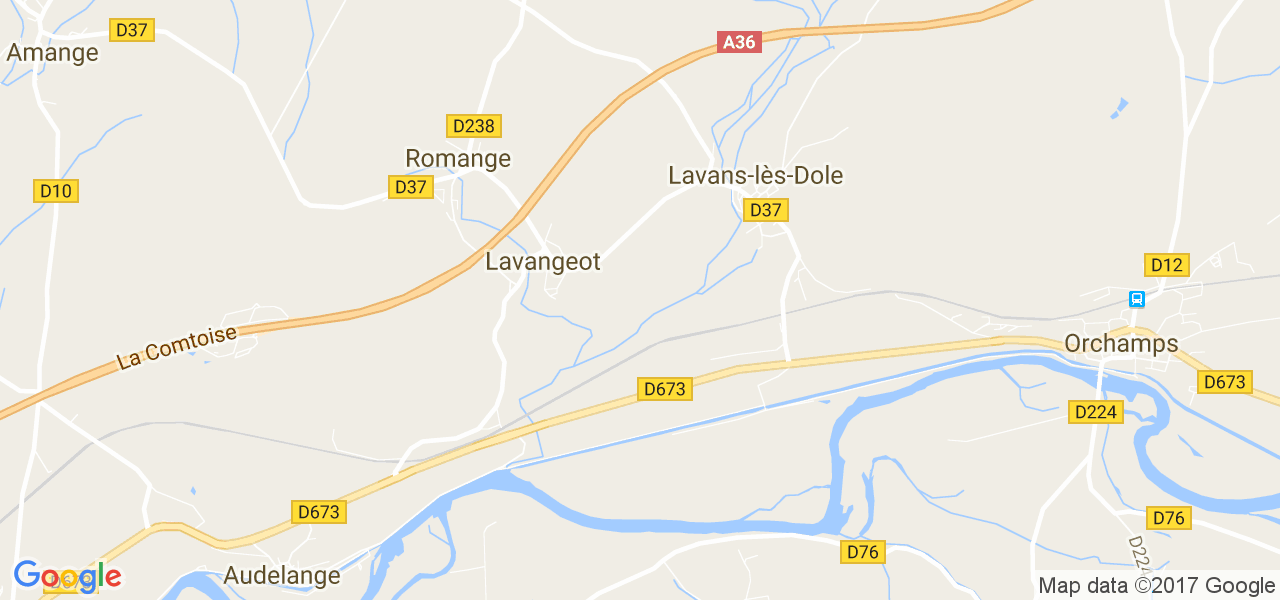 map de la ville de Lavangeot