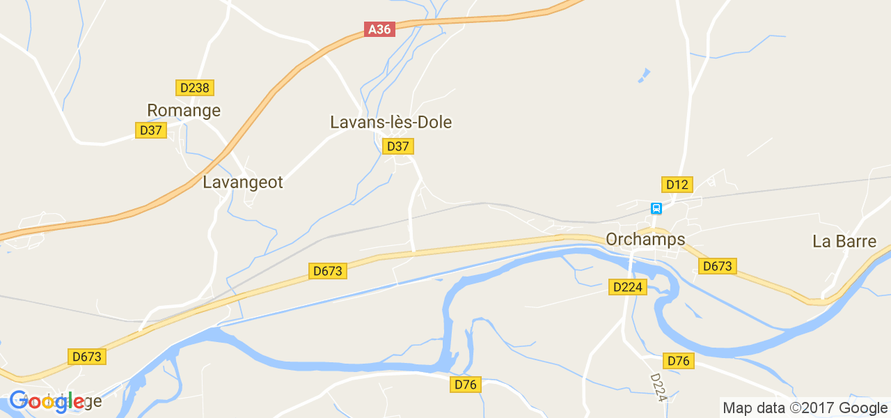 map de la ville de Lavans-lès-Dole