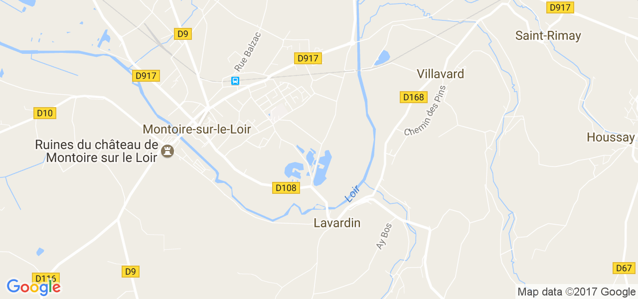 map de la ville de Lavardin