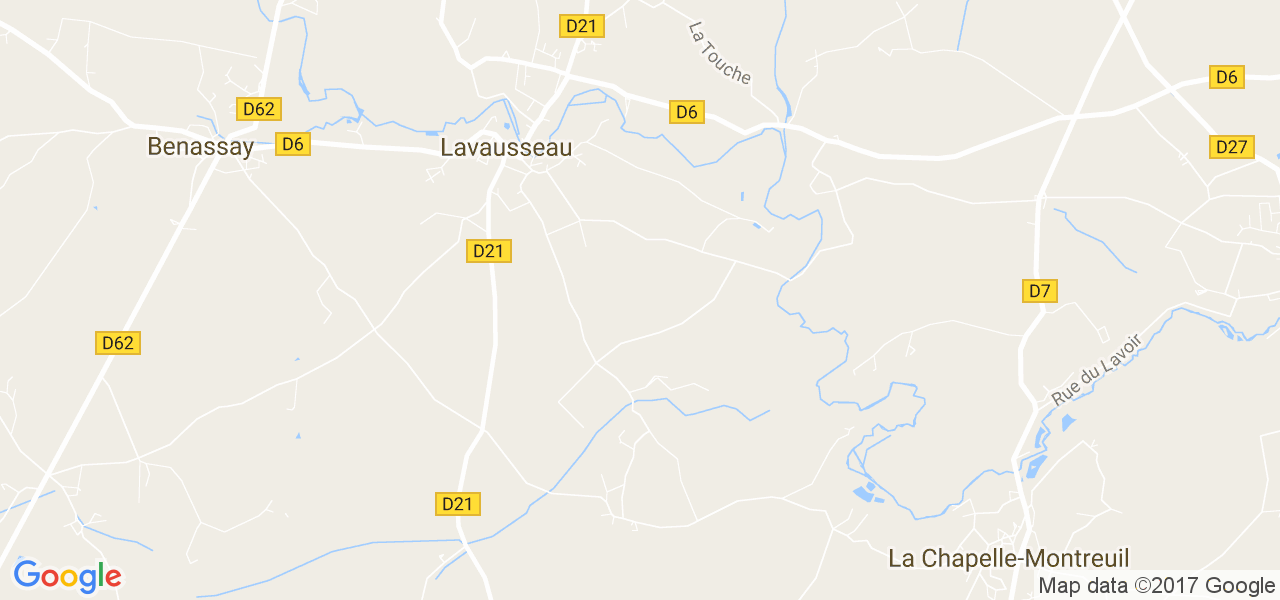 map de la ville de Lavausseau