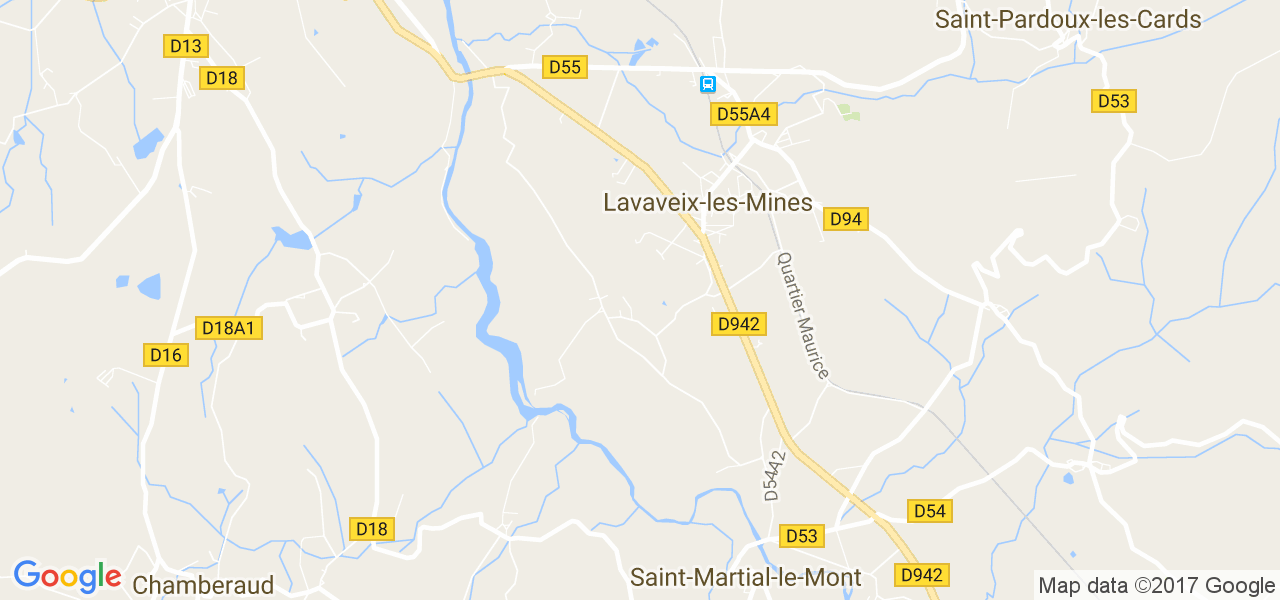 map de la ville de Lavaveix-les-Mines