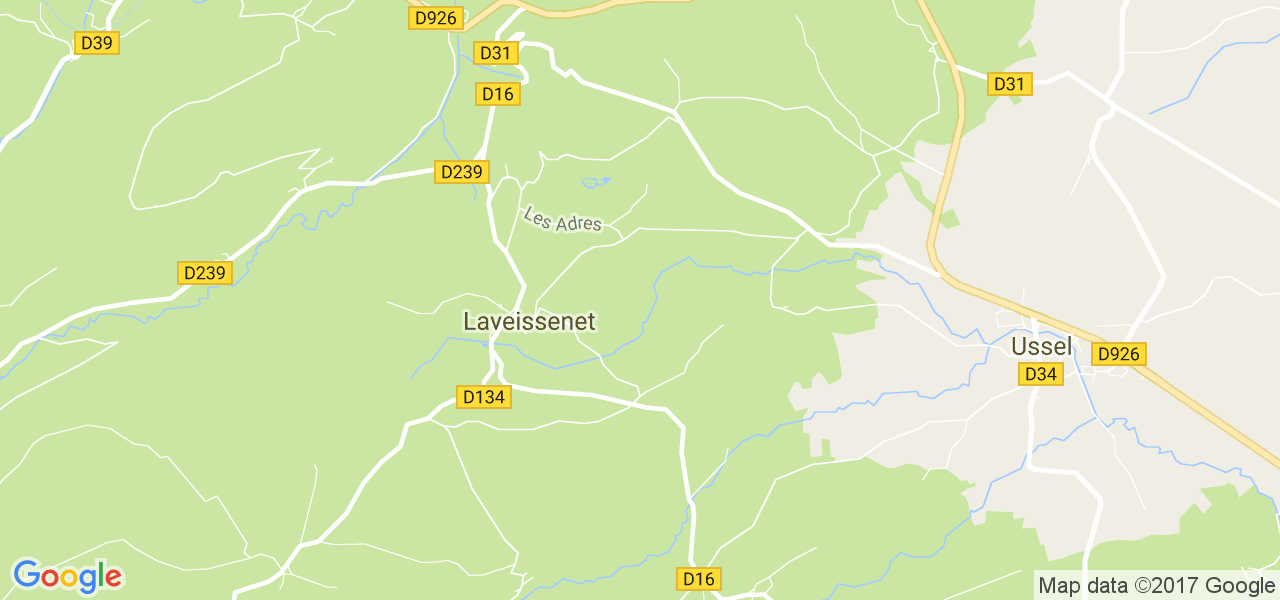 map de la ville de Laveissenet