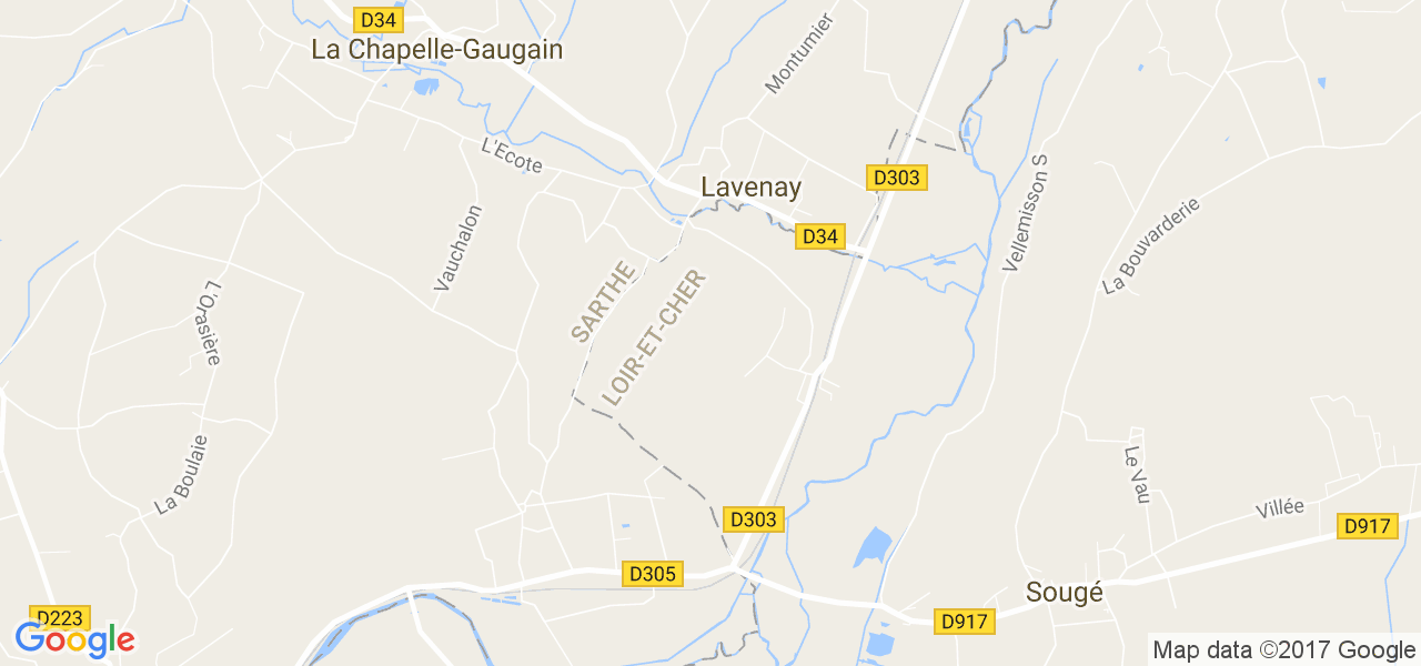 map de la ville de Lavenay