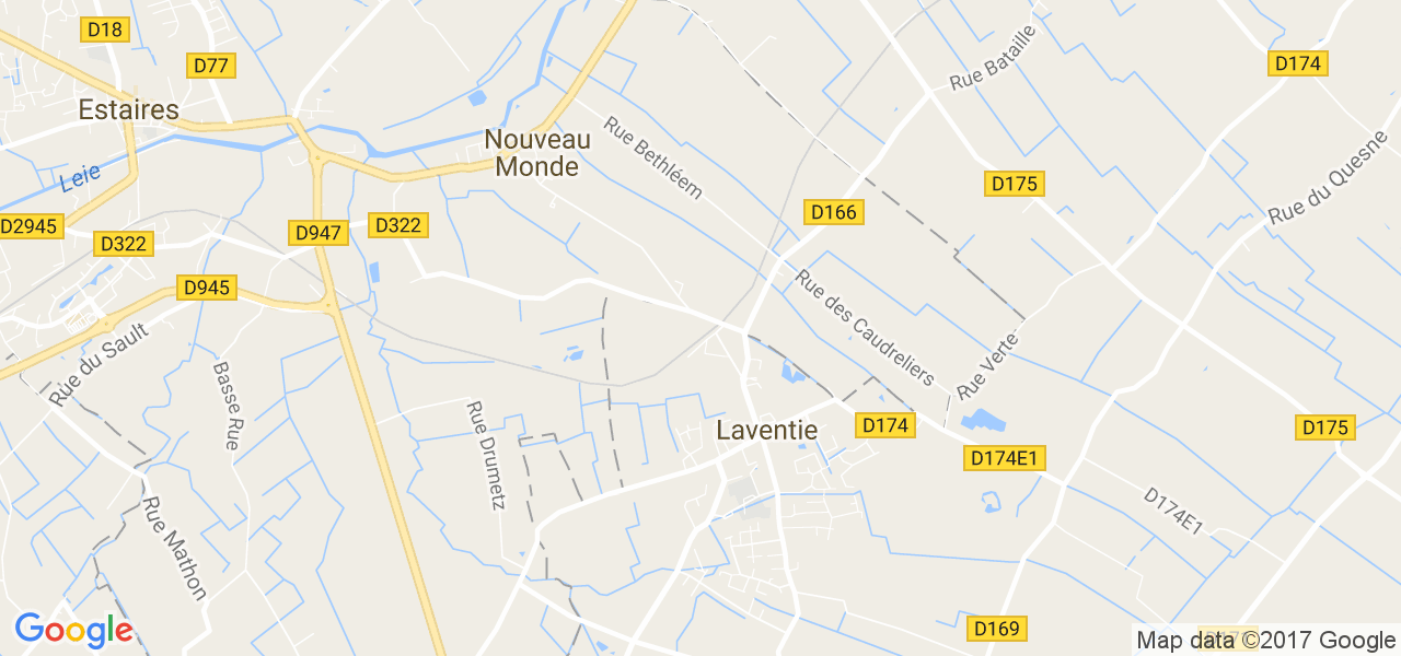 map de la ville de Laventie