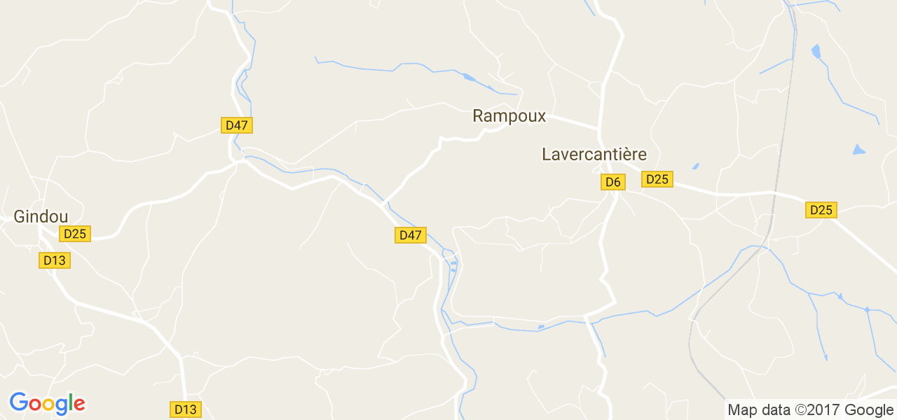 map de la ville de Lavercantière