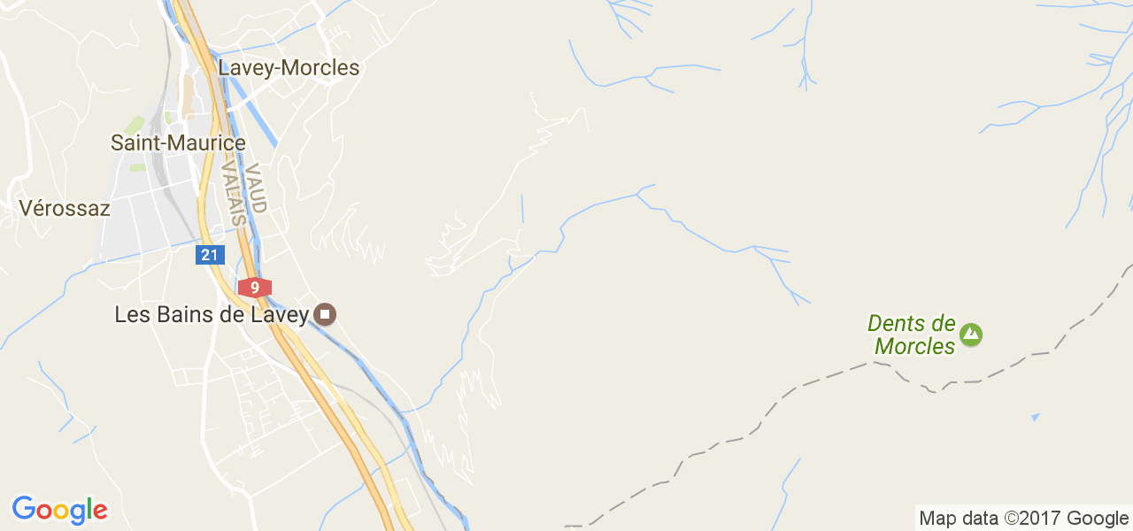 map de la ville de Lavey-Morcles