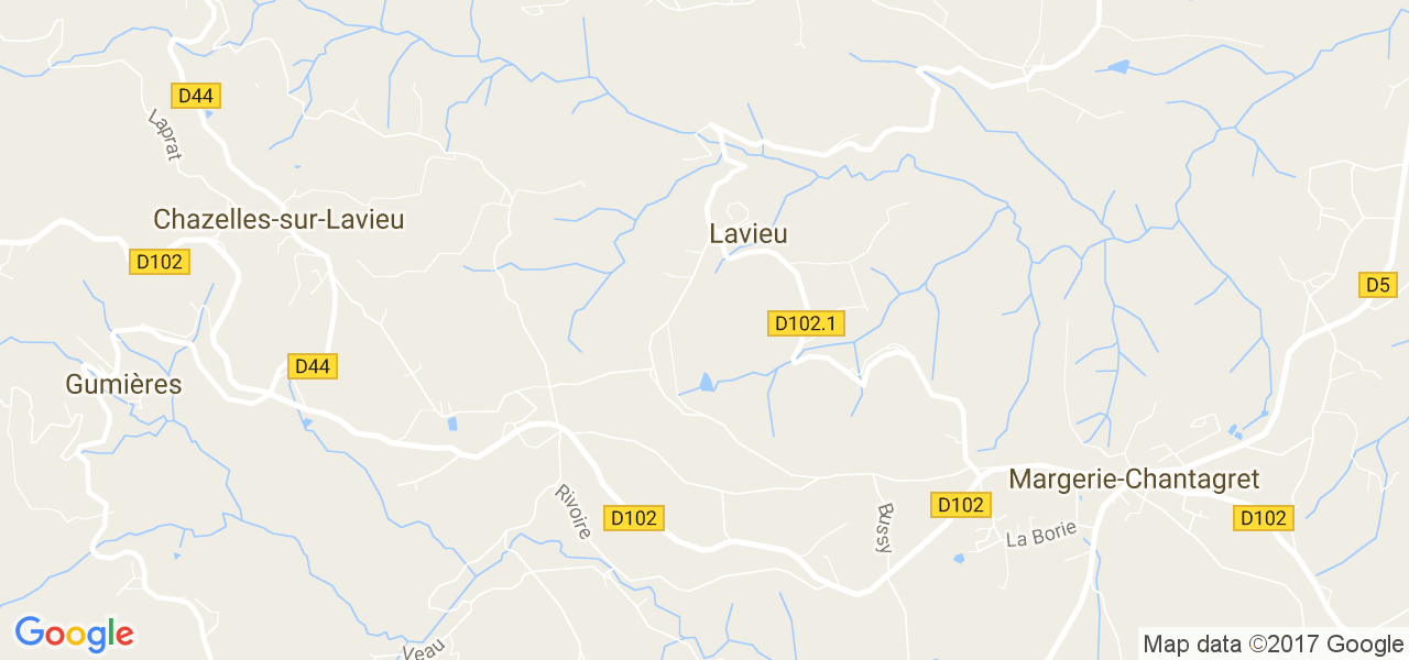 map de la ville de Lavieu