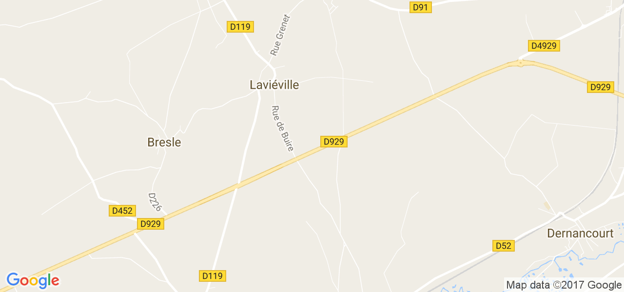 map de la ville de Laviéville