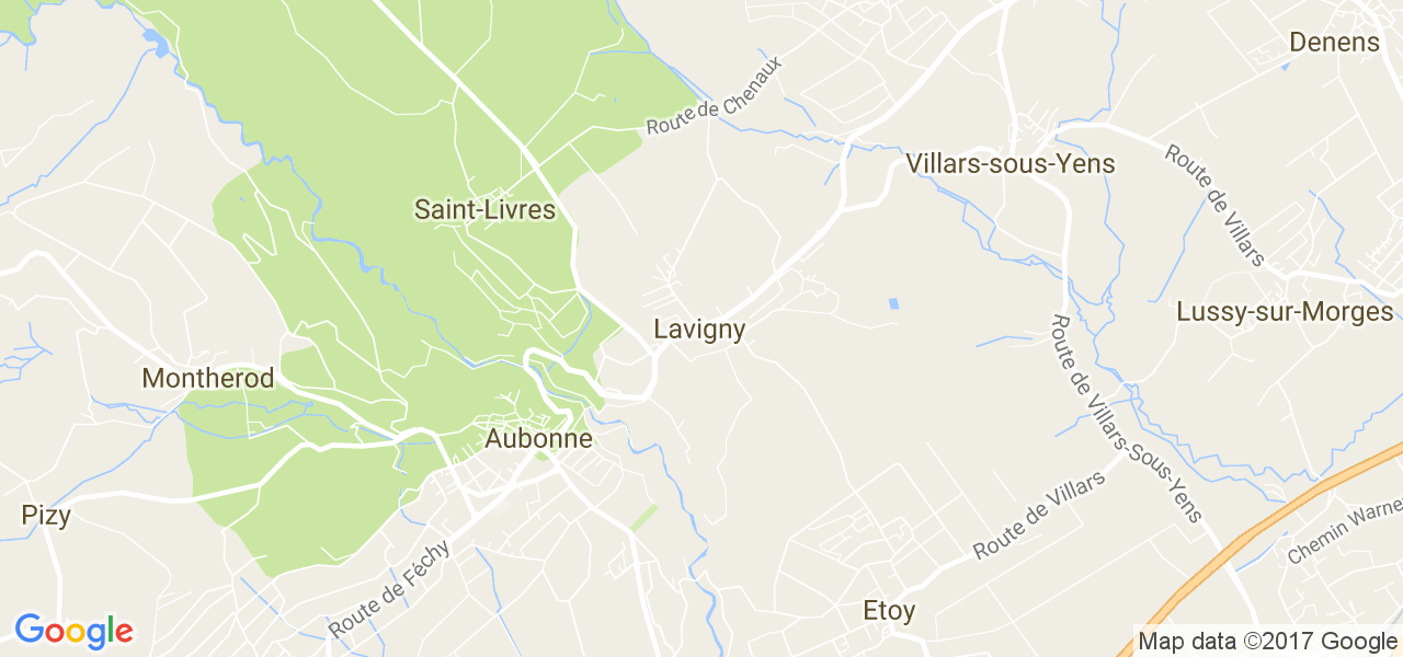 map de la ville de Lavigny