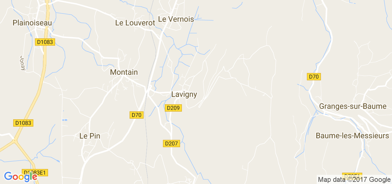 map de la ville de Lavigny