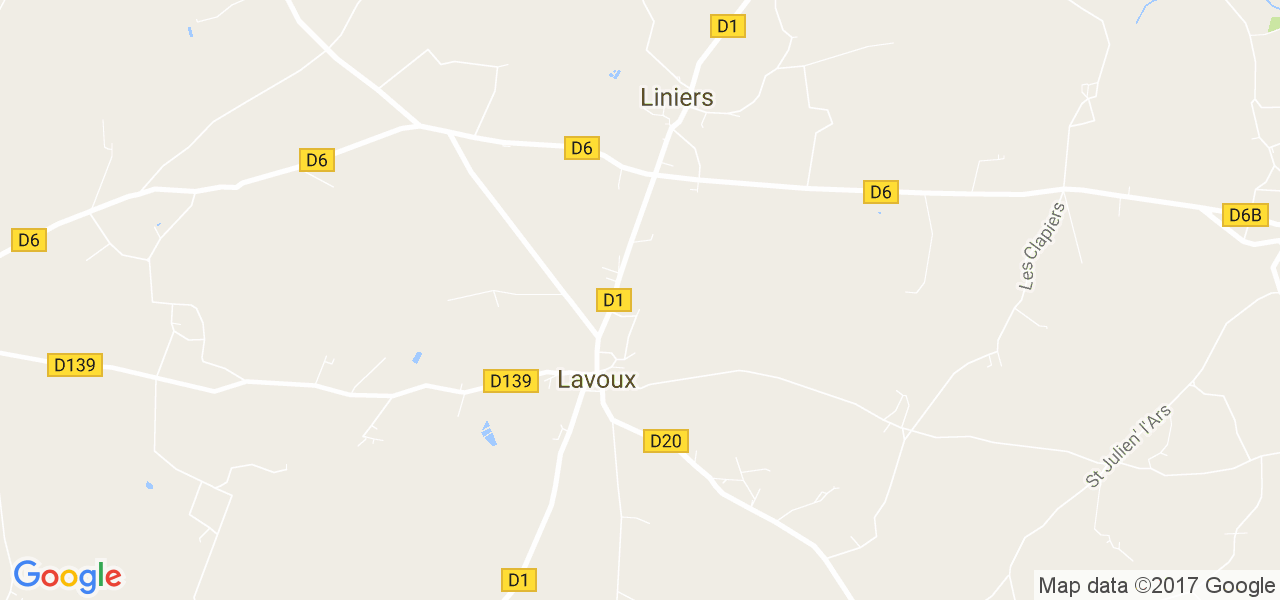 map de la ville de Lavoux