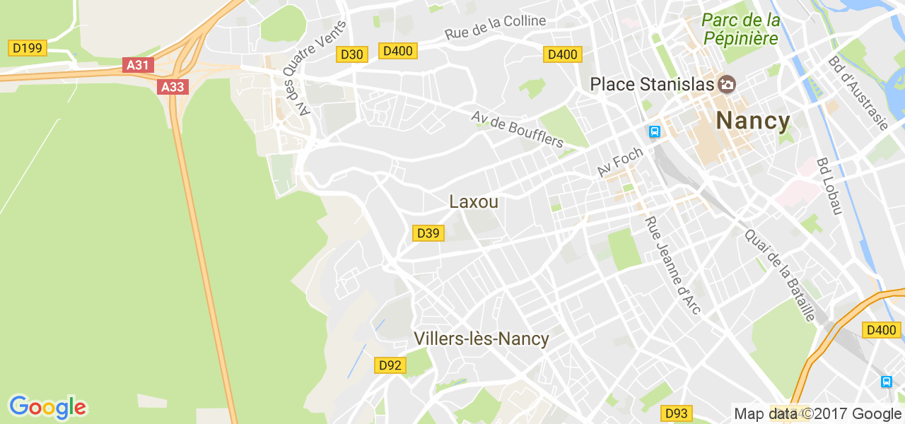 map de la ville de Laxou