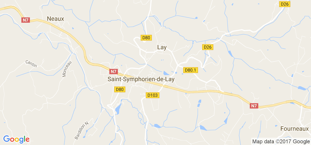 map de la ville de Lay