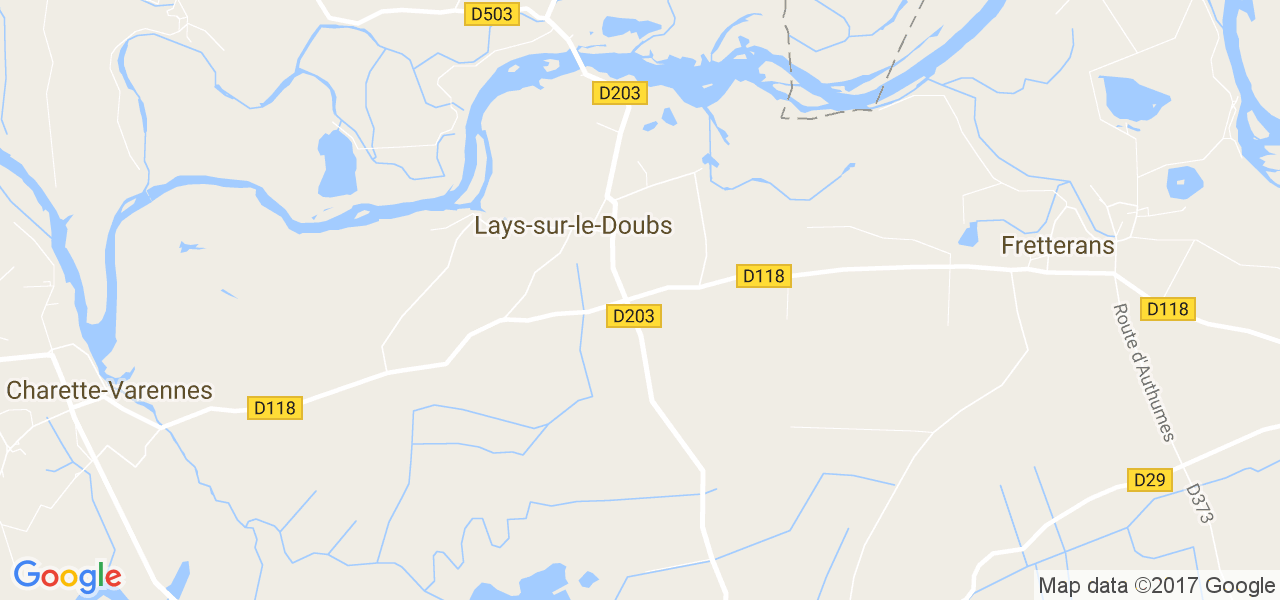 map de la ville de Lays-sur-le-Doubs