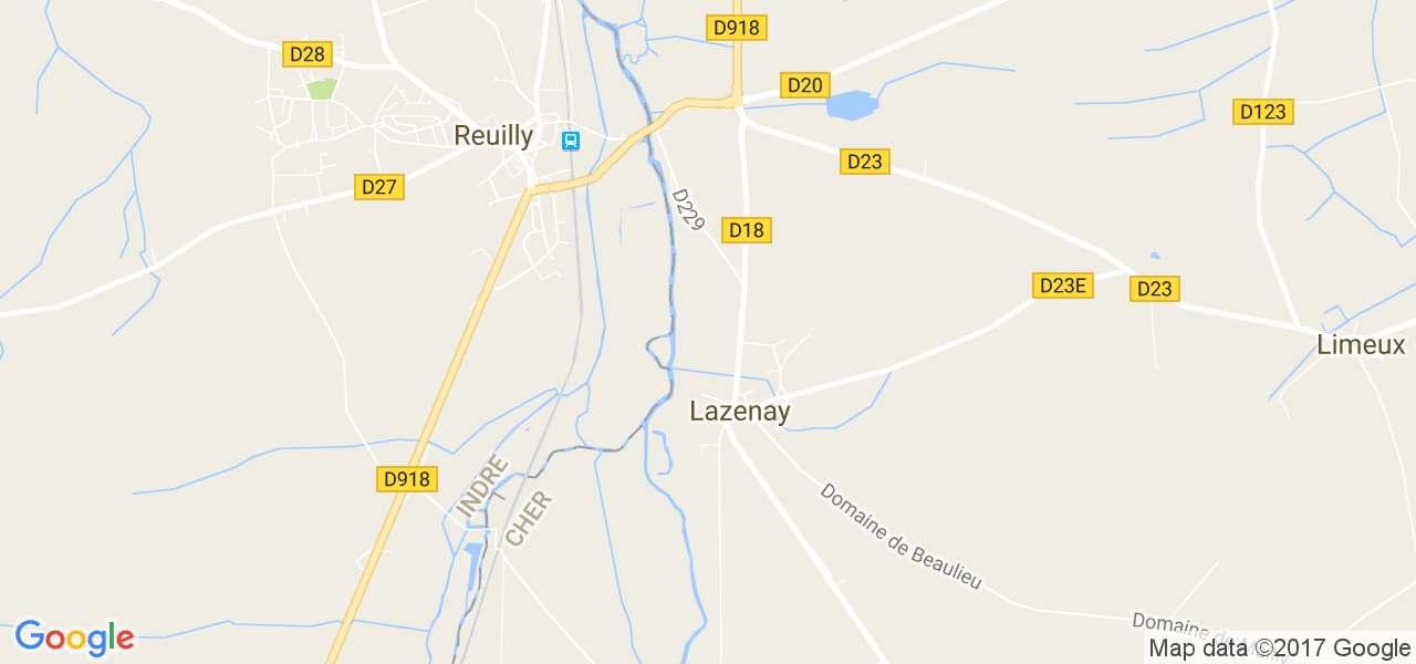 map de la ville de Lazenay