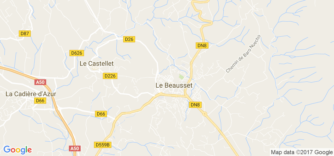 map de la ville de Le Beausset