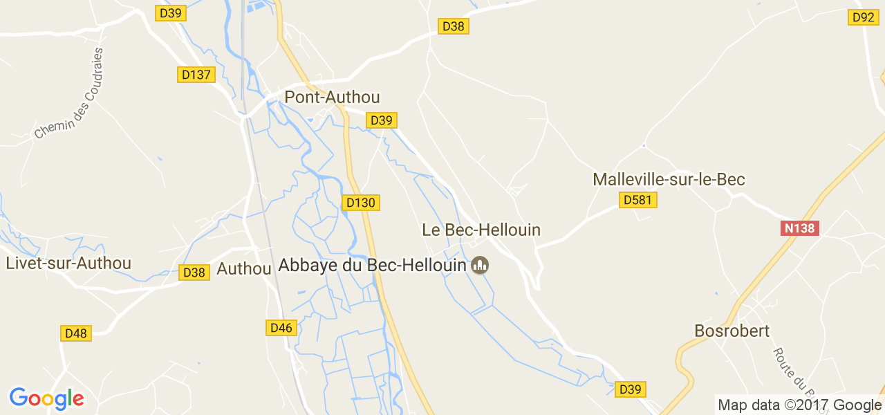 map de la ville de Le Bec-Hellouin