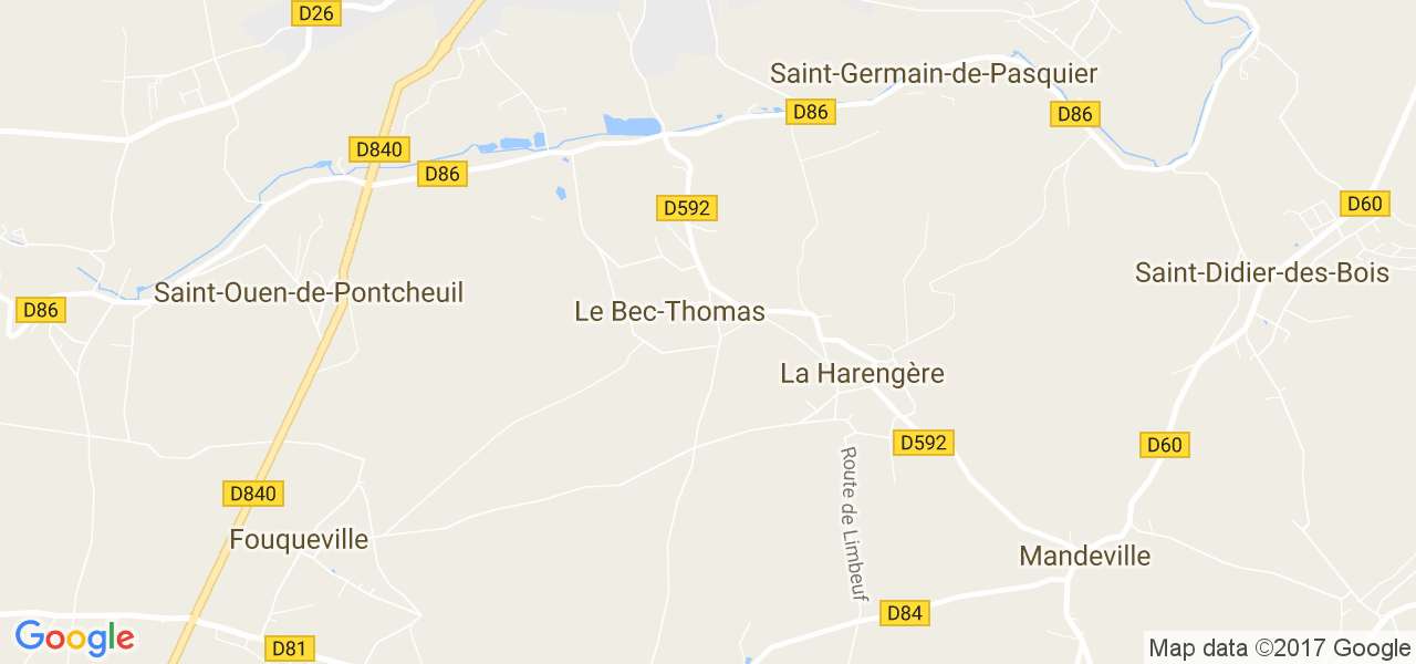 map de la ville de Le Bec-Thomas